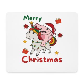 Noël Axolotl Joyeux Noël Licorne - Tapis de souris (format paysage) - blanc - Devant