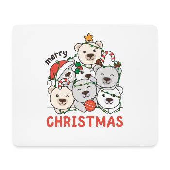 Arbre de Noël de l’ours polaire Joyeux Noël - Tapis de souris (format paysage) - blanc - Devant