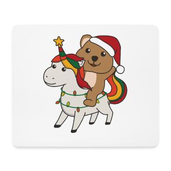 Licorne de Noël Quokka Joyeux Noël Licorne - Tapis de souris (format paysage) - blanc - Devant