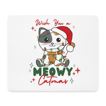 chat animaux de noël mignon chat miaou catmas - Tapis de souris (format paysage) - blanc - Devant