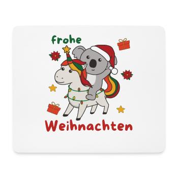 Weihnachts Einhorn Koala frohe Weihnachten Einhorn - Mousepad (Querformat) - Weiß - Vorne