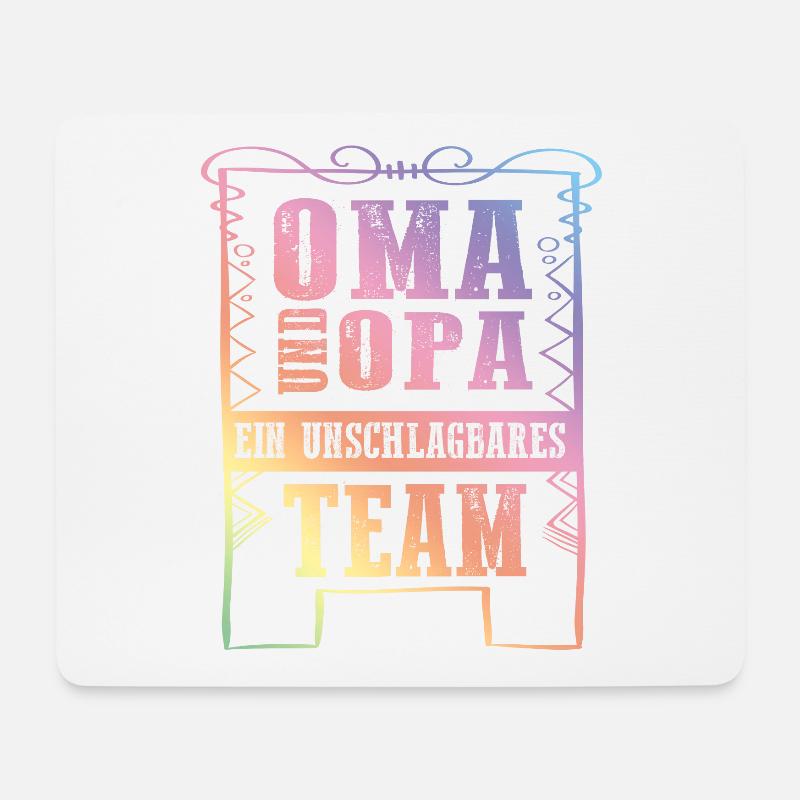 oma und opa team - Mousepad (Querformat) - Weiß