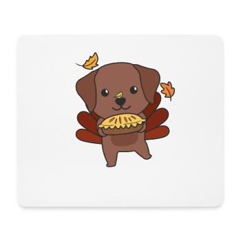 thanksgiving day outfits turkey Labrador with pie - Mouse Pad (horizontal) - white - Front