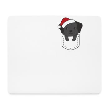 Fröhliche Weinachten süßer Labrador Brusttasche - Mousepad (Querformat) - Weiß - Vorne