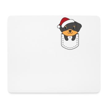 Merry Christmas Sweet Rottweiler Breast Bag - Mouse Pad (horizontal) - white - Front