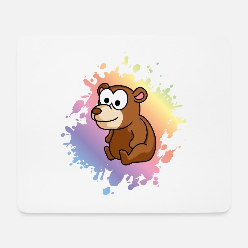 Bär Comic - Mousepad (Querformat) - Weiß