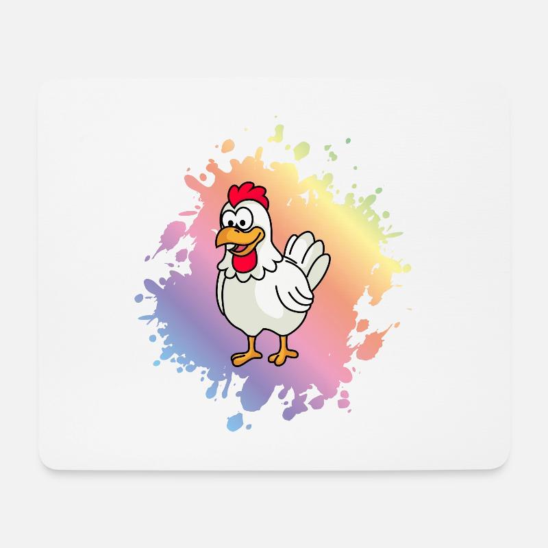 Huhn Comic Tier - Mousepad (Querformat) - Weiß