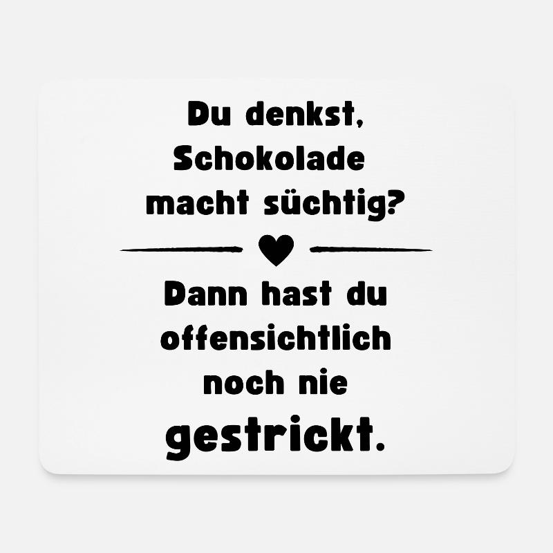 Stricken macht süchtig - Stricken Leidenschaft - Mousepad (Querformat) - Weiß