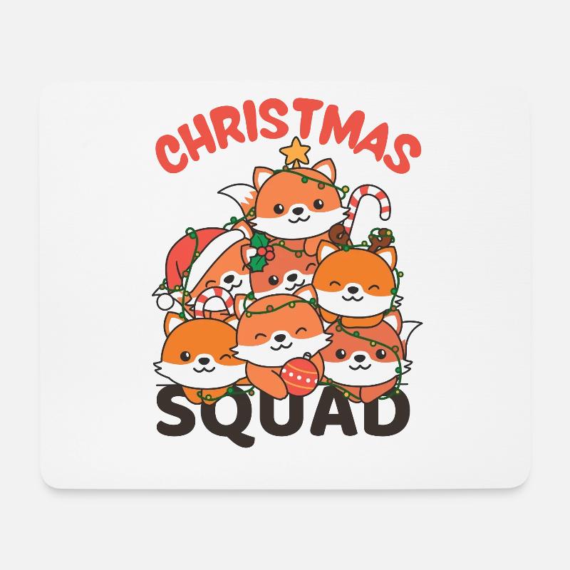 Fuchs Weihnachtsbaum Christmas Squad Fuchs - Mousepad (Querformat) - Weiß