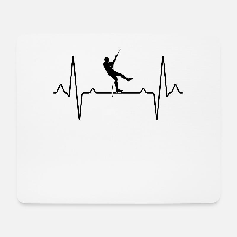 Klettern Herzschlag - Mousepad (Querformat) - Weiß