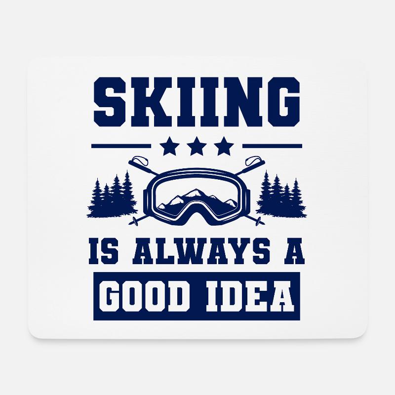 ski skiing - Mousepad (Querformat) - Weiß