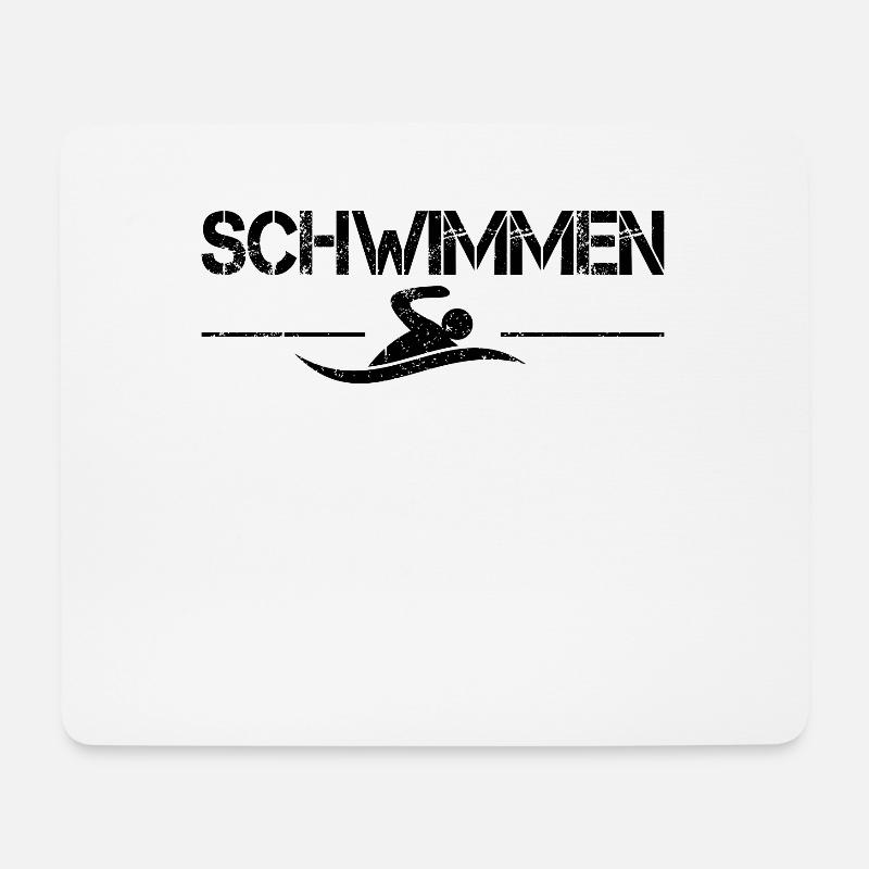 Schwimmen - Mousepad (Querformat) - Weiß