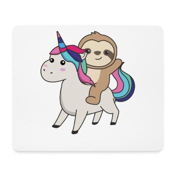 Faultier Einhorn süße Tiere Einhörner Faultiere - Mousepad (Querformat) - Weiß - Vorne