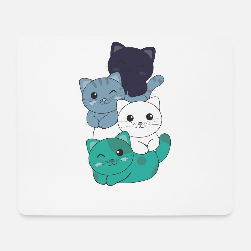 oriented aroace Flag Pride LGBTQ süßer Katzen - Mousepad (Querformat) - Weiß