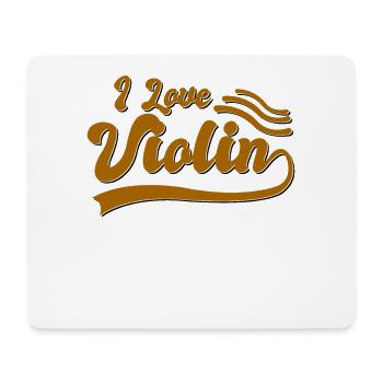 I love violin - Mousepad (Querformat) - Weiß - Vorne