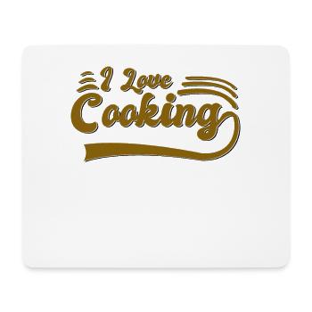 I love cooking - Mousepad (Querformat) - Weiß - Vorne