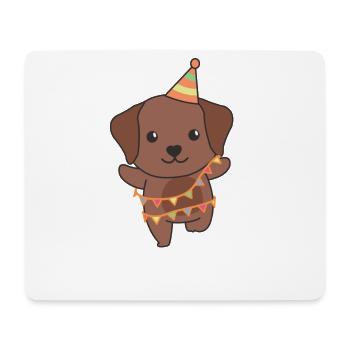 Labrador pour l’anniversaire un cadeau pour les enfants - Tapis de souris (format paysage) - blanc - Devant