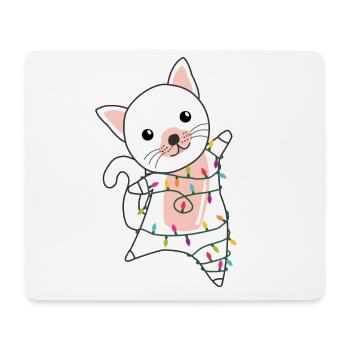 Cat Christmas Snow Winter Animals Cats - Mouse Pad (horizontal) - white - Front