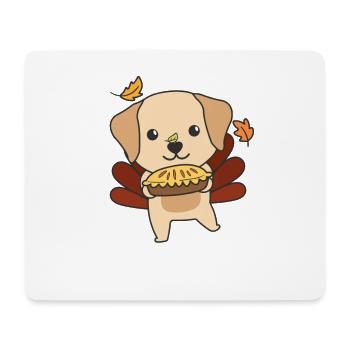 Tenues de Thanksgiving Dinde Labrador avec tarte - Tapis de souris (format paysage) - blanc - Devant