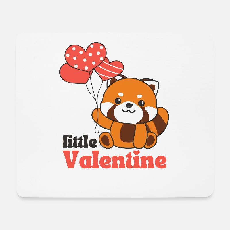 Roter Panda zum Valentinstag little Valentine - Mousepad (Querformat) - Weiß