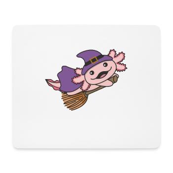 Axolotl Halloween Witch Children Witches Costume - Mouse Pad (horizontal) - white - Front