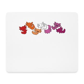 Drapeau lesbien Gay Pride LGBTQ Axolotl - Tapis de souris (format paysage) - blanc - Devant