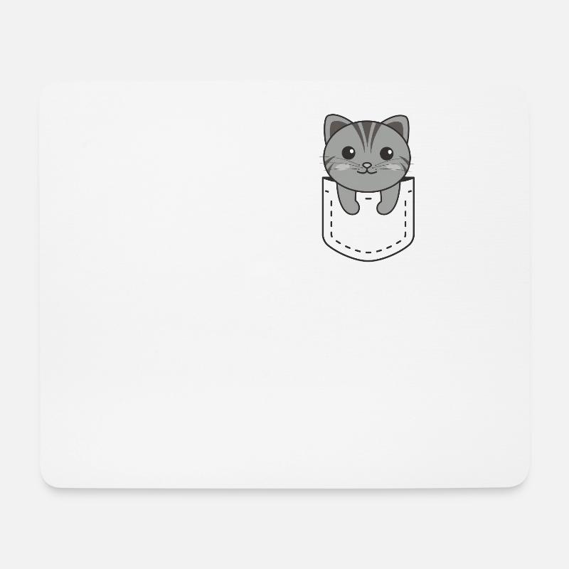 Katze in Tasche süße Katzen in Brusttasche - Mousepad (Querformat) - Weiß