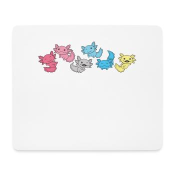 Genderflux Flag Pride LGBTQ Axolotl - Tapis de souris (format paysage) - blanc - Devant