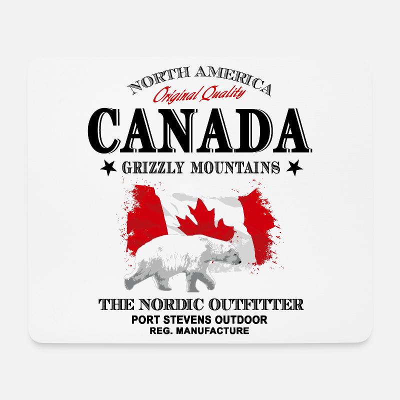 Kanada - Eisbär - Kanada Flagge - Mousepad (Querformat) - Weiß