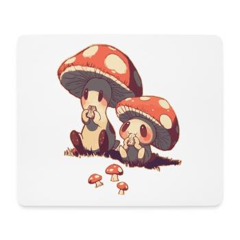 Kawaii Mushrooms Cottagecore Vintage for Mushroom Lovers - Mouse Pad (horizontal) - white - Front