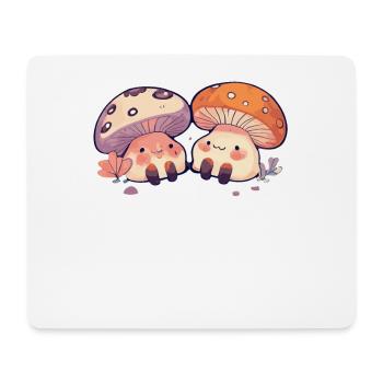 Kawaii Mushrooms Cottagecore Vintage for Mushroom Lovers - Mouse Pad (horizontal) - white - Front