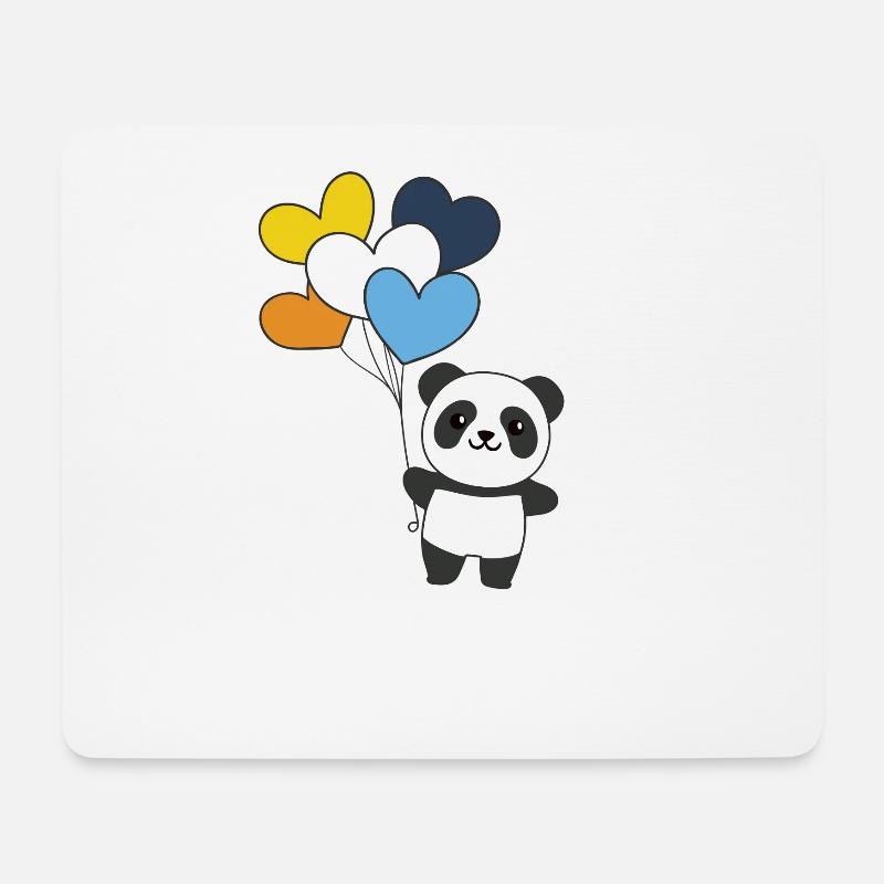 Aroace Flagge Ballon Herzen Pride LGBTQ Panda - Mousepad (Querformat) - Weiß