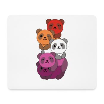 Lesbische Flagge Pride LGBTQ süßer Panda Haufen - Mousepad (Querformat) - Weiß - Vorne