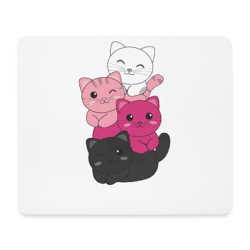 transfem Flag Pride LGBTQ cute cat pile - Mouse Pad (horizontal) - white - Front