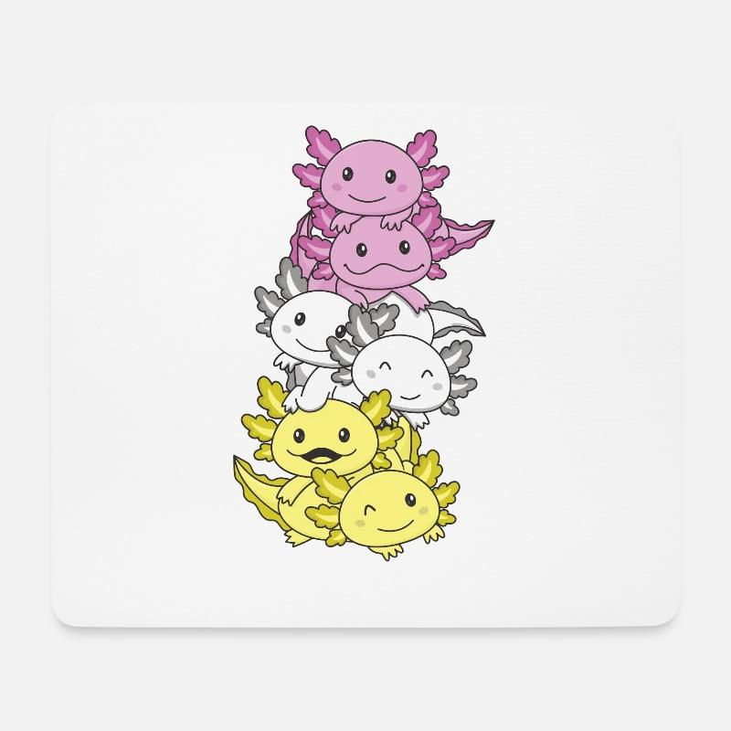 twink Flag Pride LGBTQ süßer Axolotl Haufen - Mousepad (Querformat) - Weiß