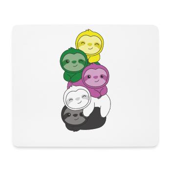 Ceterosexuell Flag Pride LGBTQ Faultier Haufen - Mousepad (Querformat) - Weiß - Vorne
