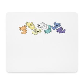 Genderfaun Flag Pride LGBTQ Axolotl - Mousepad (Querformat) - Weiß - Vorne