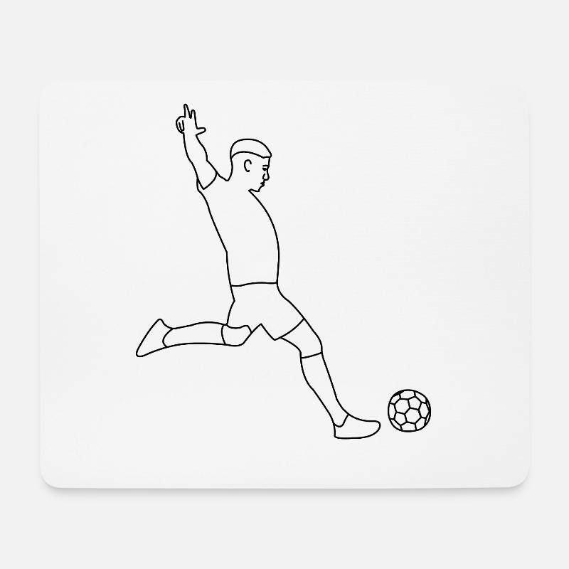 Fußball Fußballer - Mousepad (Querformat) - Weiß