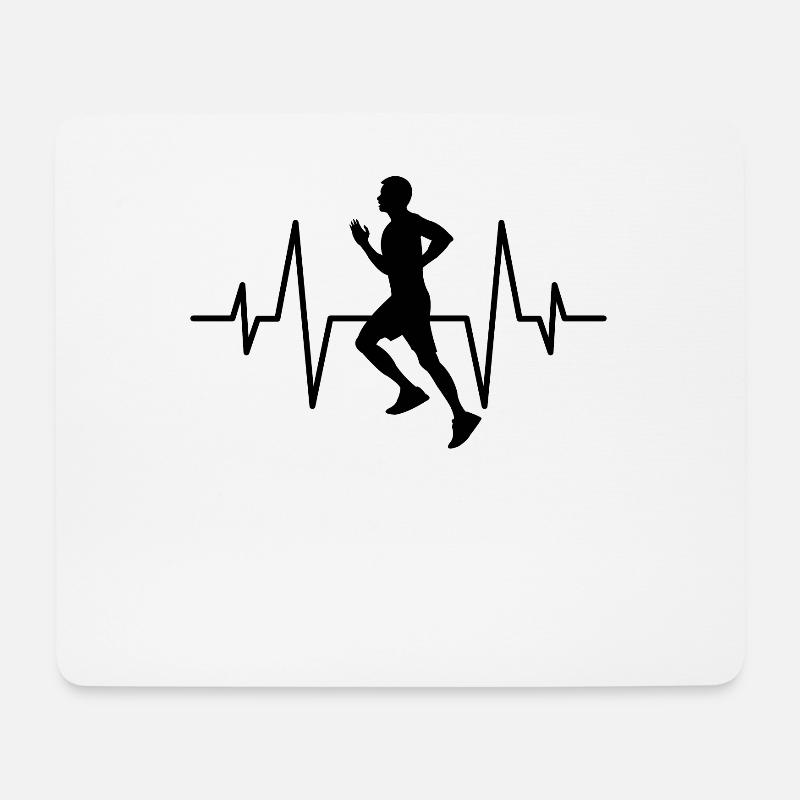 Joggen Jogger Herzschlag - Mousepad (Querformat) - Weiß