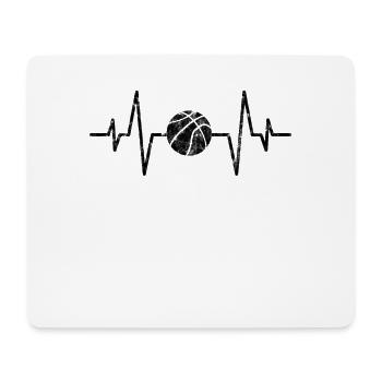 Battement de cœur de basketball - Tapis de souris (format paysage) - blanc - Devant
