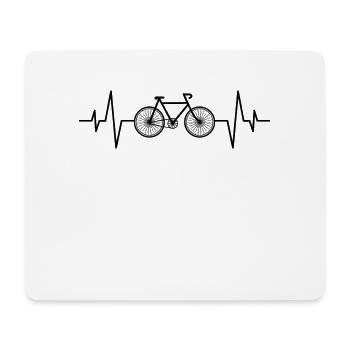 Battement de cœur de vélo - Tapis de souris (format paysage) - blanc - Devant