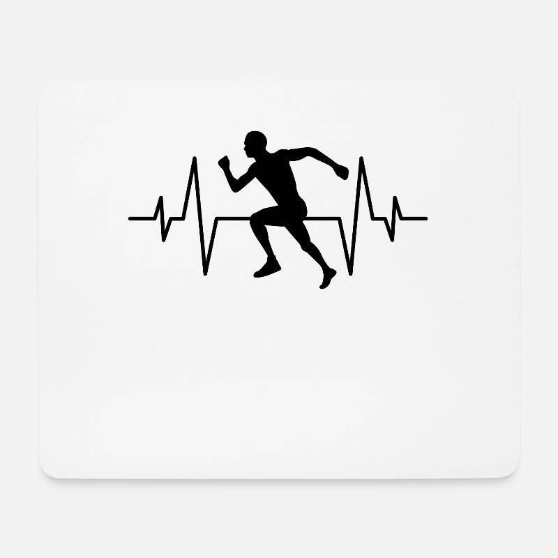 Joggen Jogger Herzschlag - Mousepad (Querformat) - Weiß
