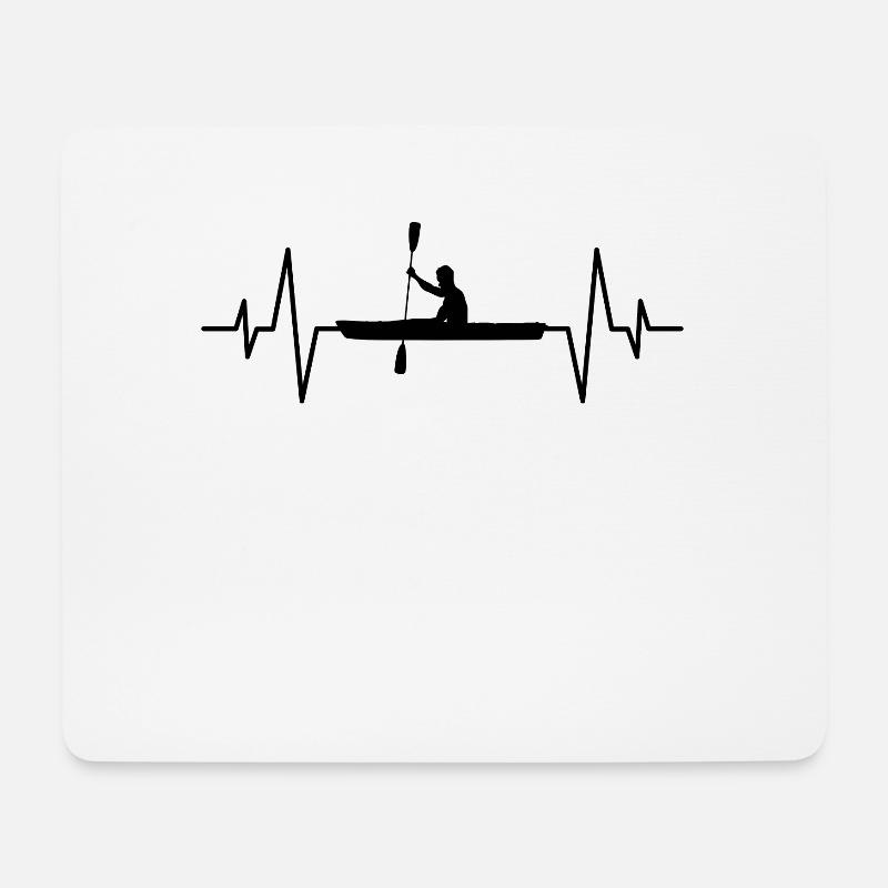 Kanu Kanusport Herzschlag - Mousepad (Querformat) - Weiß