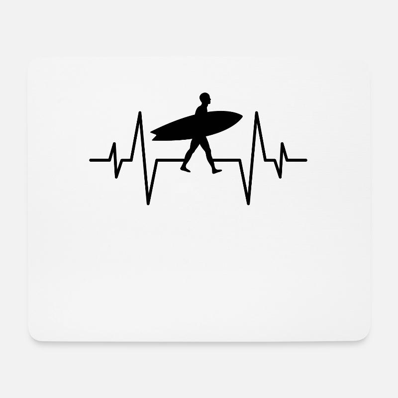 Surfen Surfer Herzschlag - Mousepad (Querformat) - Weiß