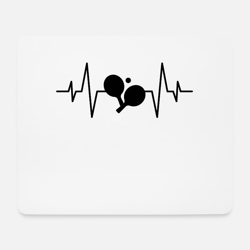 Tischtennis Herzschlag - Mousepad (Querformat) - Weiß