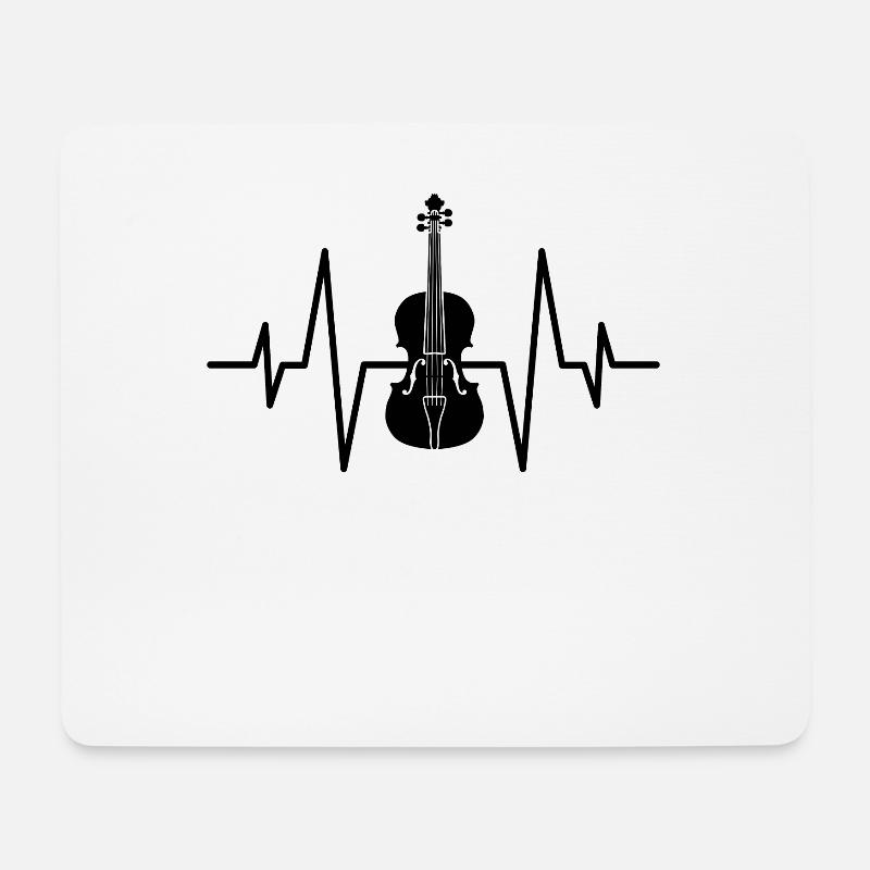 Geige Herzschlag - Mousepad (Querformat) - Weiß