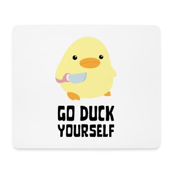 Go Duck Yourself - Duck with knife Ente mit Messer - Mouse Pad (horizontal) - white - Front