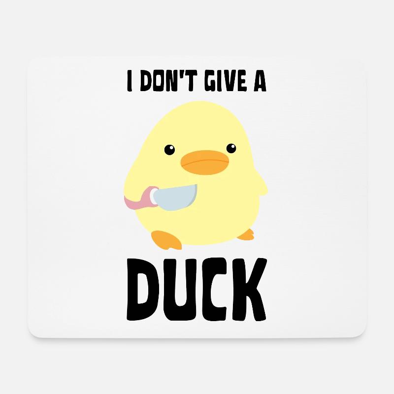 I Don't Give A Duck - Funny Duck with knife Meme - Mousepad (Querformat) - Weiß