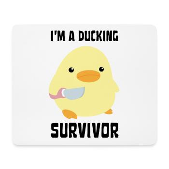 I'm A Ducking Survivor Funny Duck with knife Meme - Mousepad (Querformat) - Weiß - Vorne