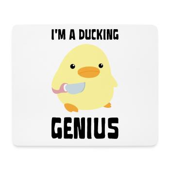 I'm A Ducking Genius - Funny Duck with knife Meme - Mousepad (Querformat) - Weiß - Vorne